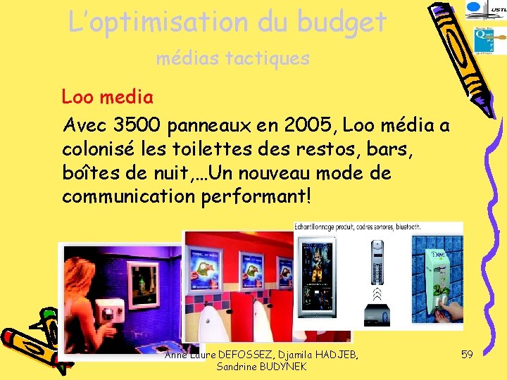 L’optimisation du budget médias tactiques Loo media Avec 3500 panneaux en 2005, Loo média