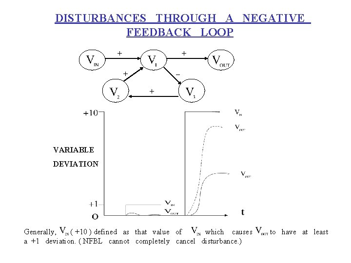 DISTURBANCES THROUGH A NEGATIVE FEEDBACK LOOP + + _ + + VARIABLE DEVIATION Generally,