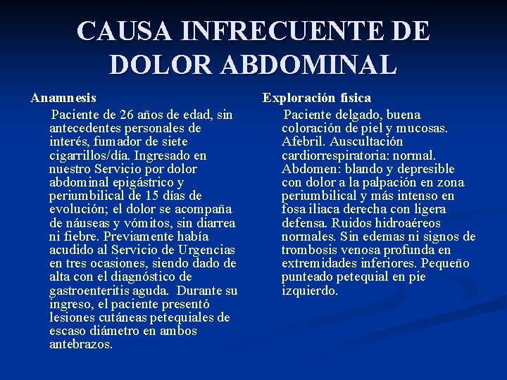 Dolor abdominal agudo Dra Encarnacin Ruiz Adrados HSA