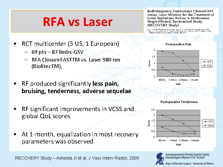 RFA vs Laser • RCT multicenter (5 US, 1 European) – 69 pts –