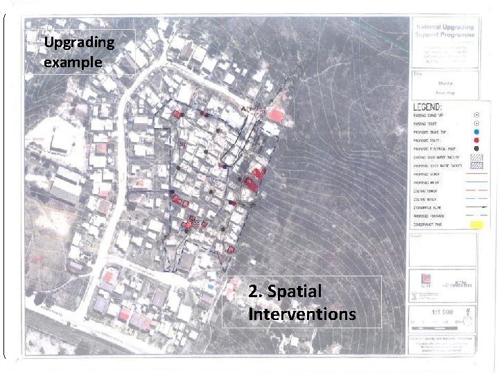 Upgrading example Example of plans �Three slides �Example map 1 – existing �Example map