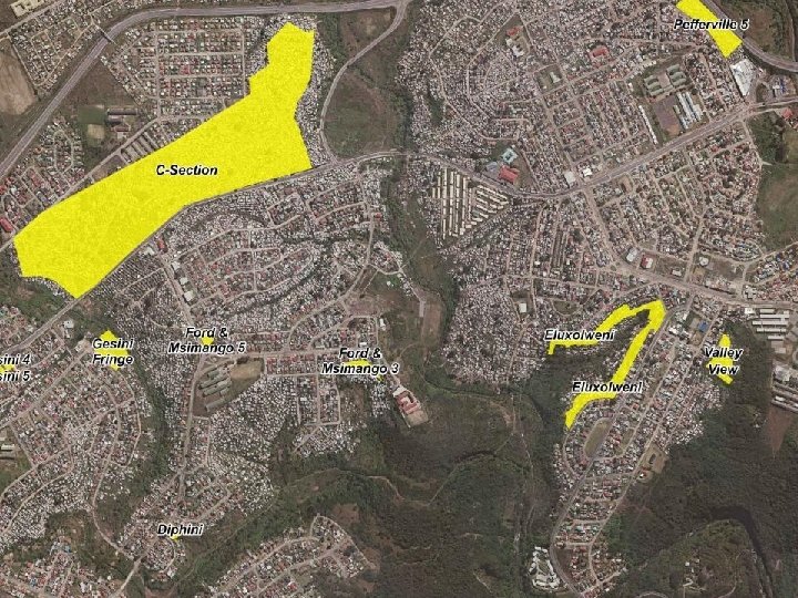 Growth of informal settlements over time: Duncan Village: 1989 - 2013 