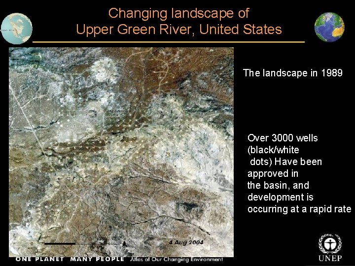 Changing landscape of Upper Green River, United States The landscape in 1989 Over 3000