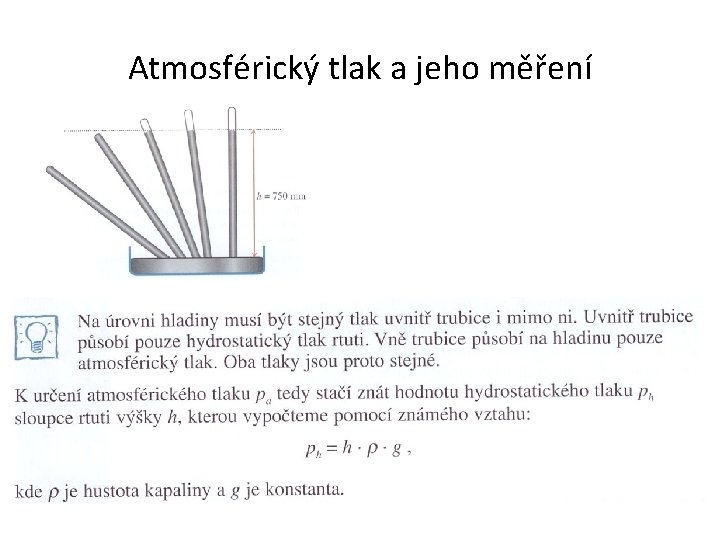 Atmosférický tlak a jeho měření 