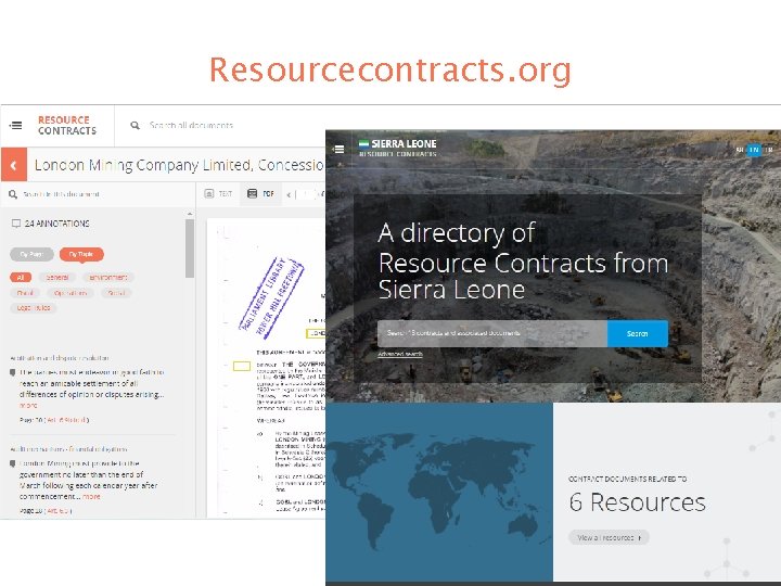 Resourcecontracts. org ‘Free’ resource supported by NRGI, CCSI and the World Bank, so no