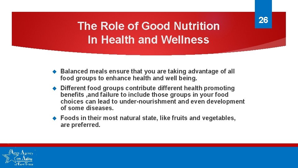 The Role of Good Nutrition In Health and Wellness Balanced meals ensure that you