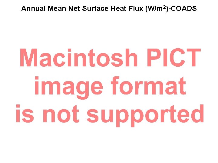 Annual Mean Net Surface Heat Flux (W/m 2)-COADS 
