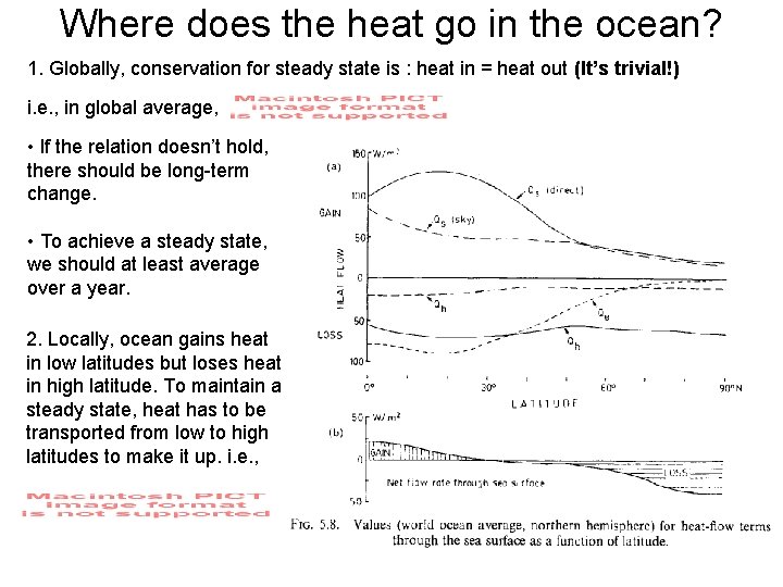 Where does the heat go in the ocean? 1. Globally, conservation for steady state