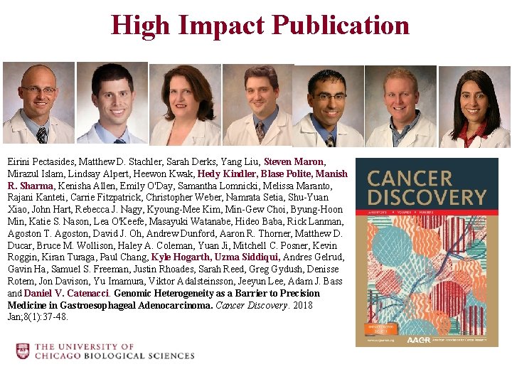 High Impact Publication Eirini Pectasides, Matthew D. Stachler, Sarah Derks, Yang Liu, Steven Maron,