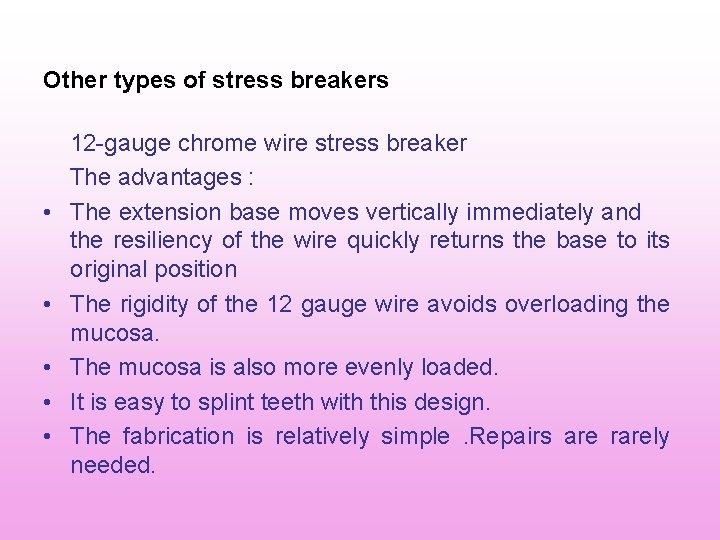 Other types of stress breakers • • • 12 gauge chrome wire stress breaker Other types of stress breakers • • • 12 gauge chrome wire stress breaker