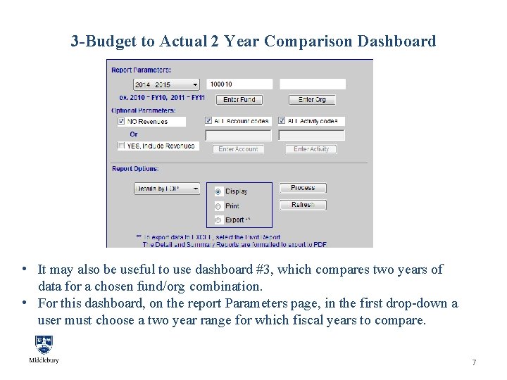 3 -Budget to Actual 2 Year Comparison Dashboard • It may also be useful