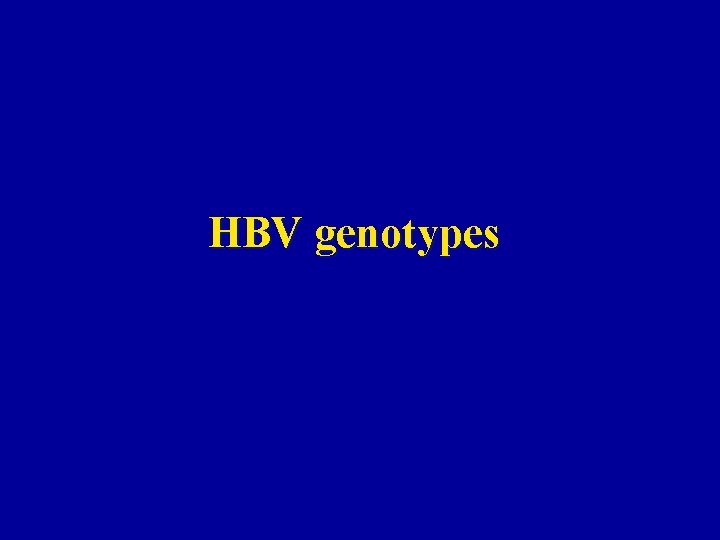 HBV genotypes 