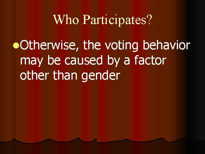 Who Participates? l. Otherwise, the voting behavior may be caused by a factor other