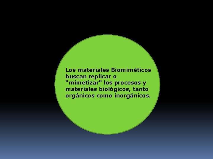 Los materiales Biomiméticos buscan replicar o "mimetizar" los procesos y materiales biológicos, tanto orgánicos