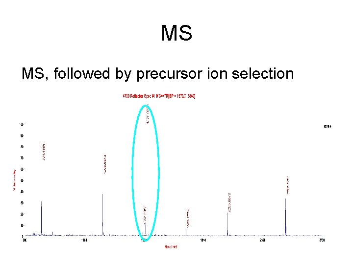 MS MS, followed by precursor ion selection 