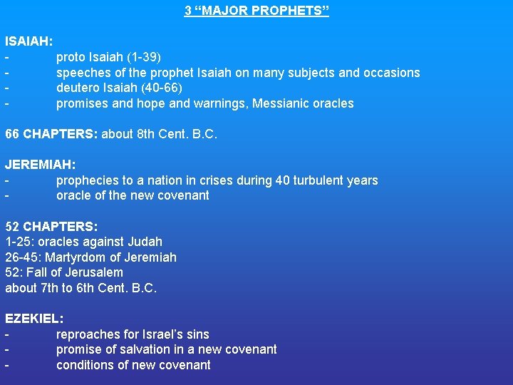 3 “MAJOR PROPHETS” ISAIAH: proto Isaiah (1 -39) speeches of the prophet Isaiah on 3 “MAJOR PROPHETS” ISAIAH: proto Isaiah (1 -39) speeches of the prophet Isaiah on