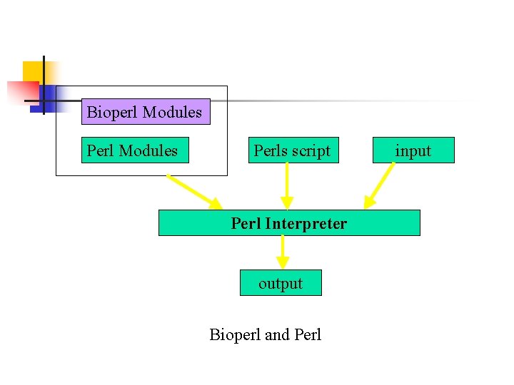 Bioperl Modules Perls script Perl Interpreter output Bioperl and Perl input 