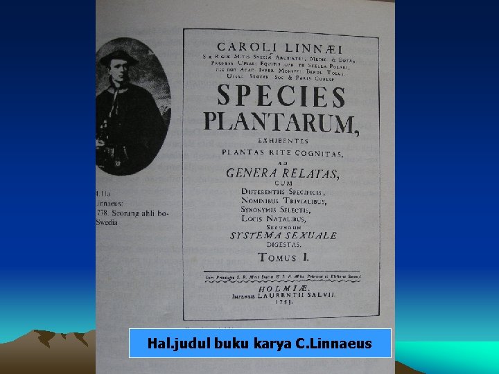 Hal. judul buku karya C. Linnaeus 