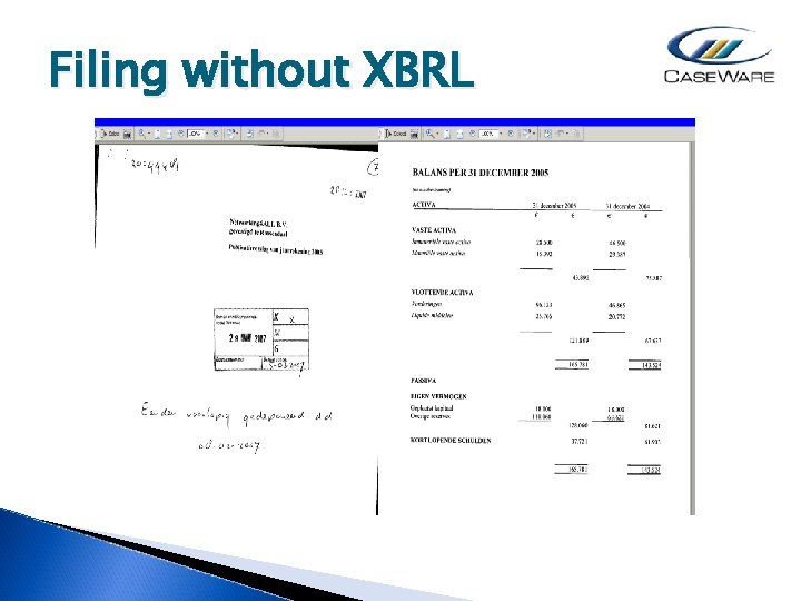 Filing without XBRL 