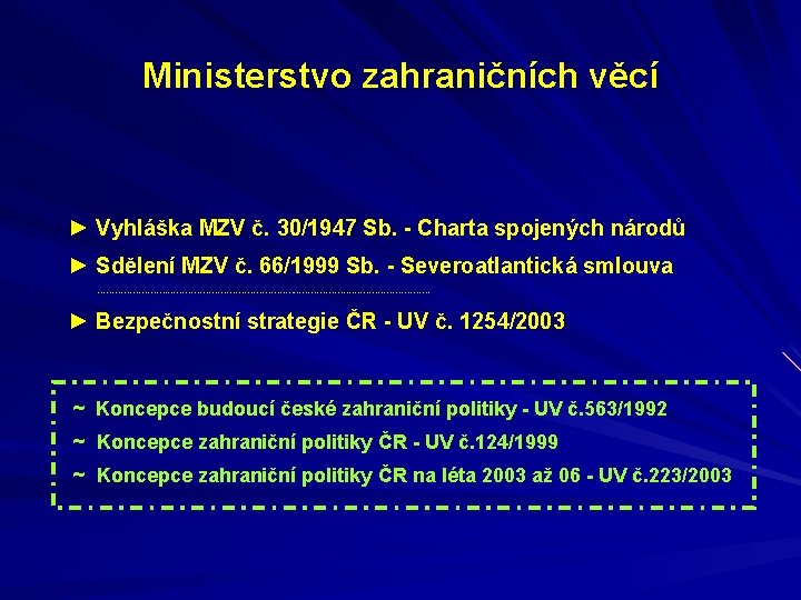 Ministerstvo zahraničních věcí ► Vyhláška MZV č. 30/1947 Sb. - Charta spojených národů ►