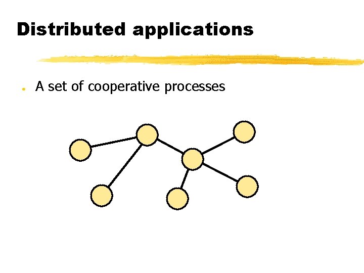 Distributed applications ● A set of cooperative processes 