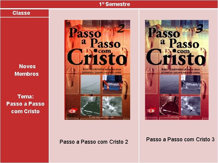 1º Semestre Classe Novos Membros Tema: Passo a Passo com Cristo 2 Passo a