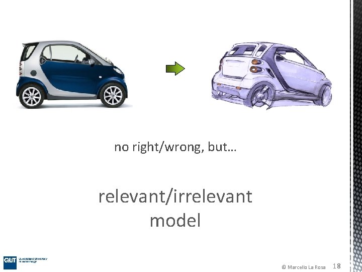 no right/wrong, but… relevant/irrelevant model © Marcello La Rosa 18 