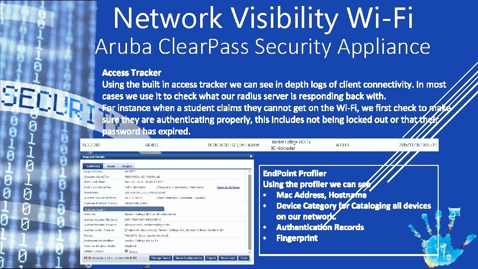 Network Visibility Wi-Fi Aruba Clear. Pass Security Appliance 