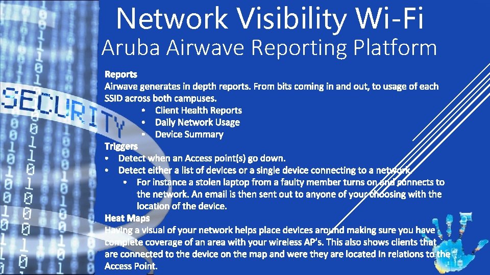 Network Visibility Wi-Fi Aruba Airwave Reporting Platform 