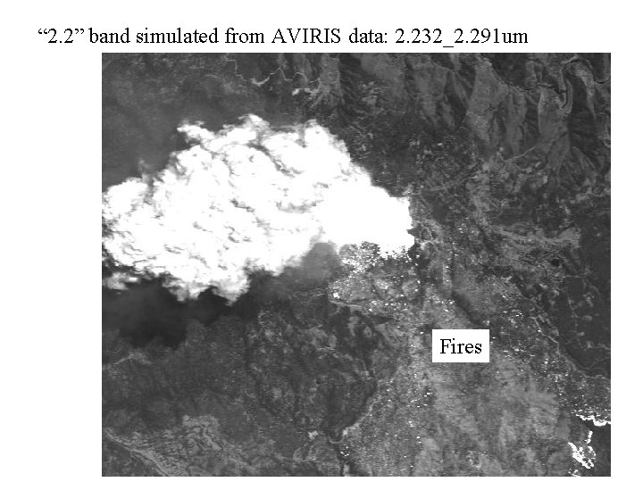 “ 2. 2” band simulated from AVIRIS data: 2. 232_2. 291 um Fires 