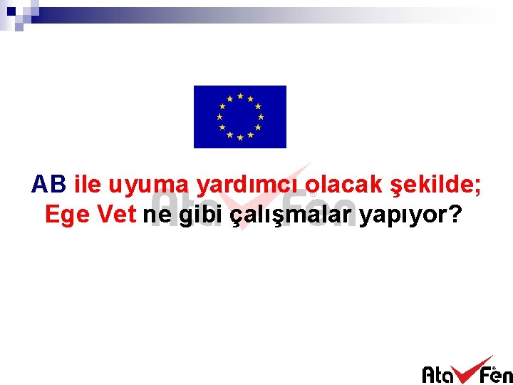 AB ile uyuma yardımcı olacak şekilde; Ege Vet ne gibi çalışmalar yapıyor? 