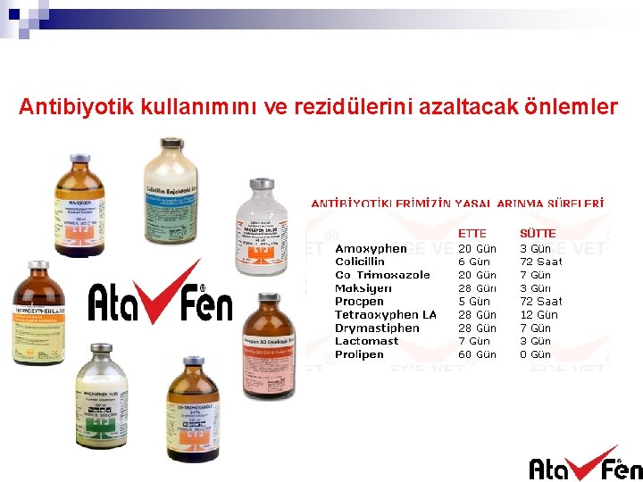 Antibiyotik kullanımını ve rezidülerini azaltacak önlemler 