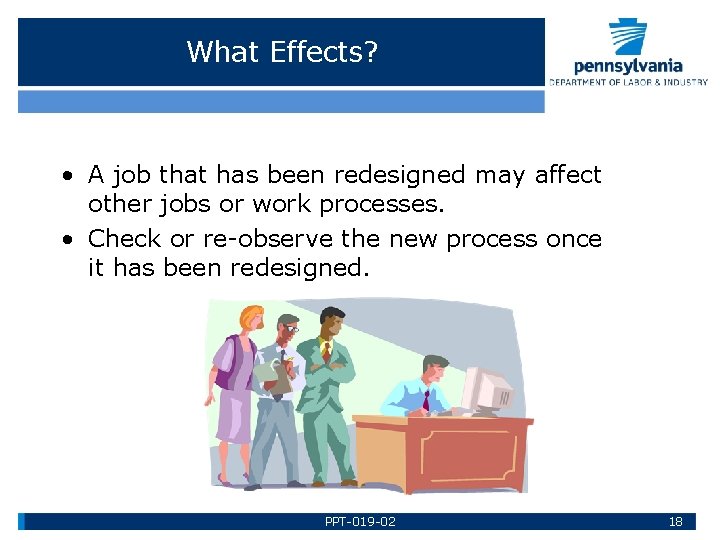 What Effects? • A job that has been redesigned may affect other jobs or