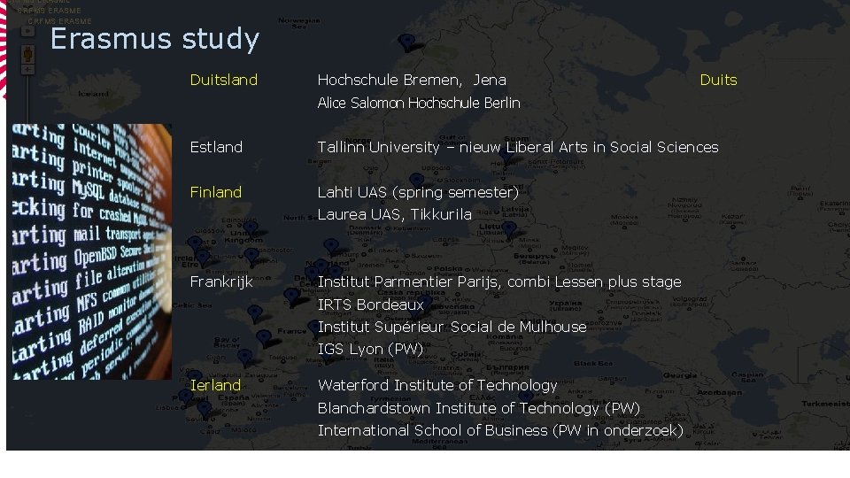 CRFMS ERASME Erasmus study Duitsland Hochschule Bremen, Jena Duits Alice Salomon Hochschule Berlin Estland