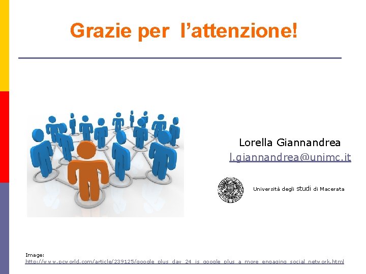 Grazie per l’attenzione! Lorella Giannandrea l. giannandrea@unimc. it Università degli studi di Macerata Image: