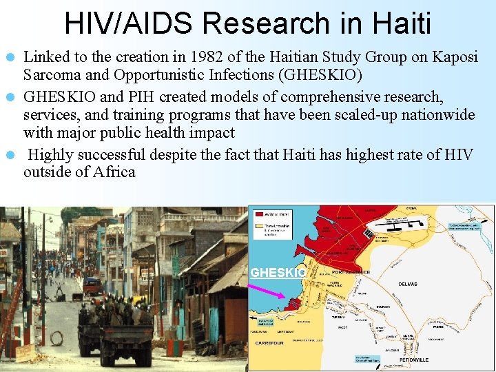 HIV/AIDS Research in Haiti Linked to the creation in 1982 of the Haitian Study