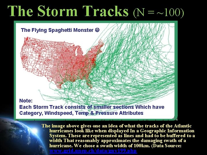 The Storm Tracks (N = ~100) The Flying Spaghetti Monster Note: Each Storm Track