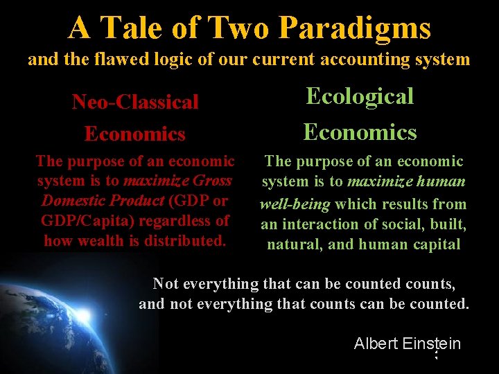 A Tale of Two Paradigms and the flawed logic of our current accounting system