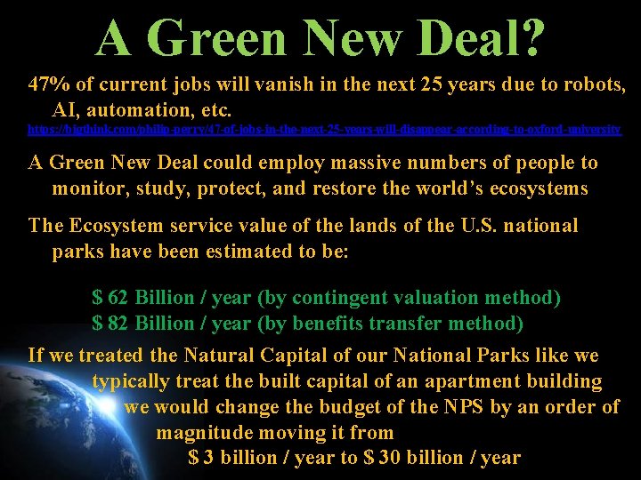 A Green New Deal? 47% of current jobs will vanish in the next 25
