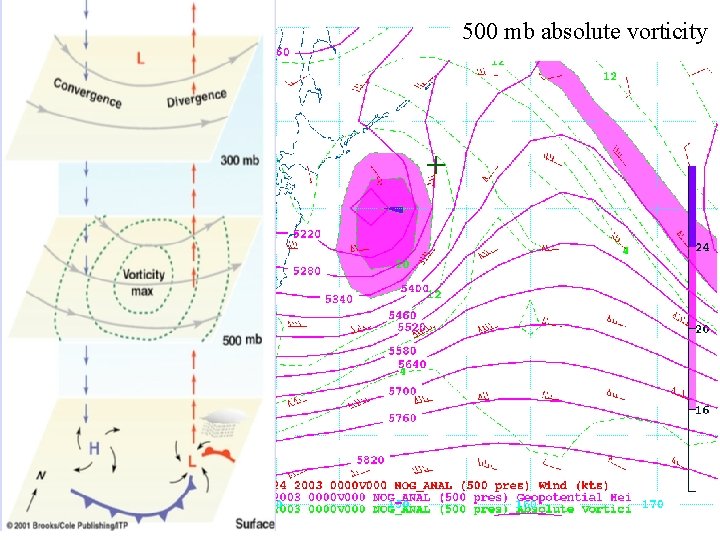 500 mb absolute vorticity Abs vort 00 Z 24 Jan 2003 + 
