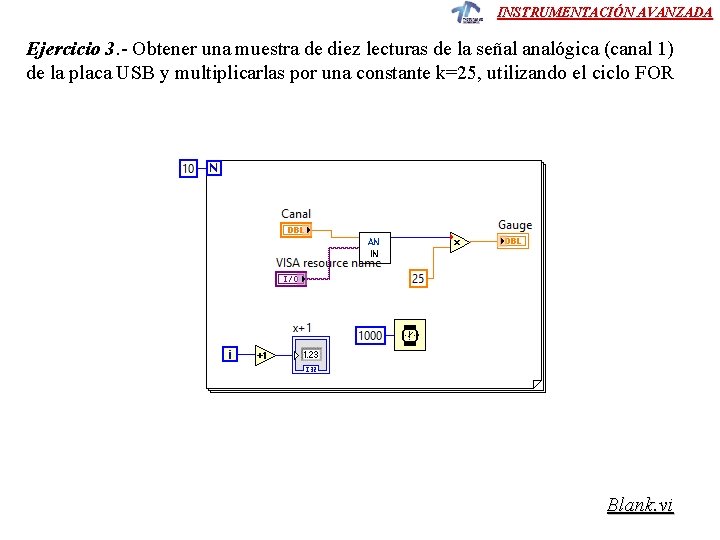 INSTRUMENTACIÓN AVANZADA Ejercicio 3. - Obtener una muestra de diez lecturas de la señal