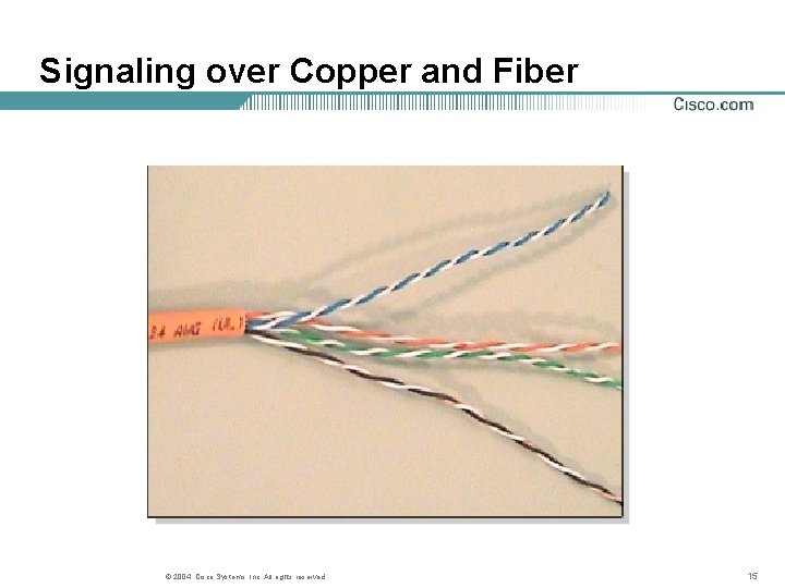Signaling over Copper and Fiber © 2004, Cisco Systems, Inc. All rights reserved. 15