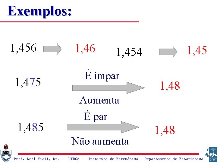Exemplos: 1, 456 1, 46 É ímpar 1, 475 1, 454 1, 48 Aumenta