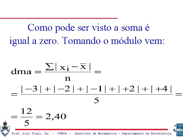 Como pode ser visto a soma é igual a zero. Tomando o módulo vem: