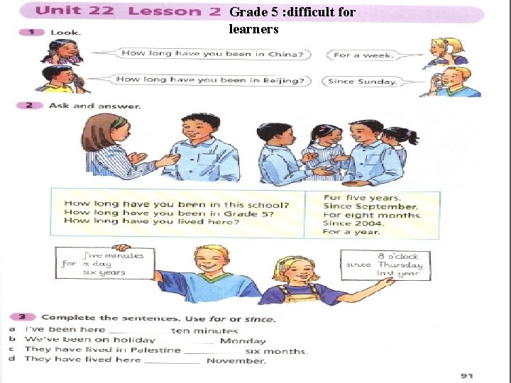 Grade 5 : difficult for learners 