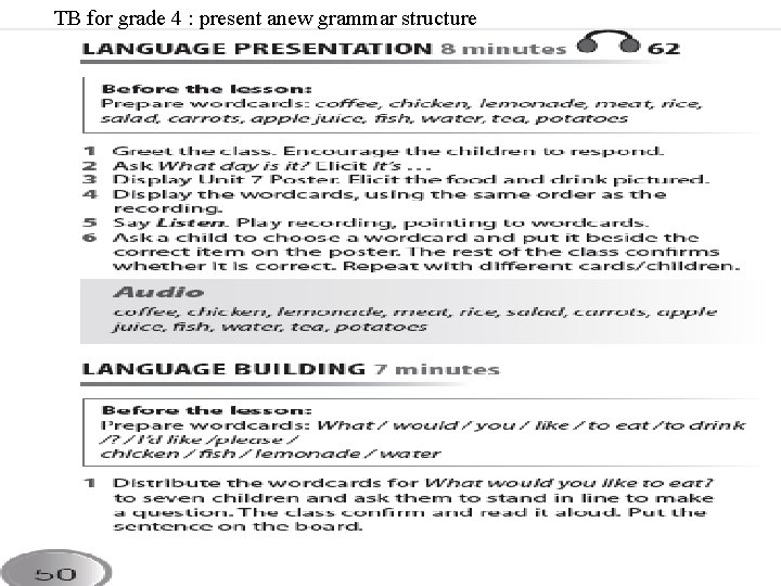TB for grade 4 : present anew grammar structure 