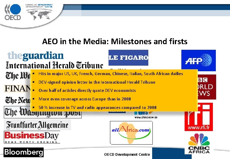 AEO in the Media: Milestones and firsts § Hits in major US, UK, French,