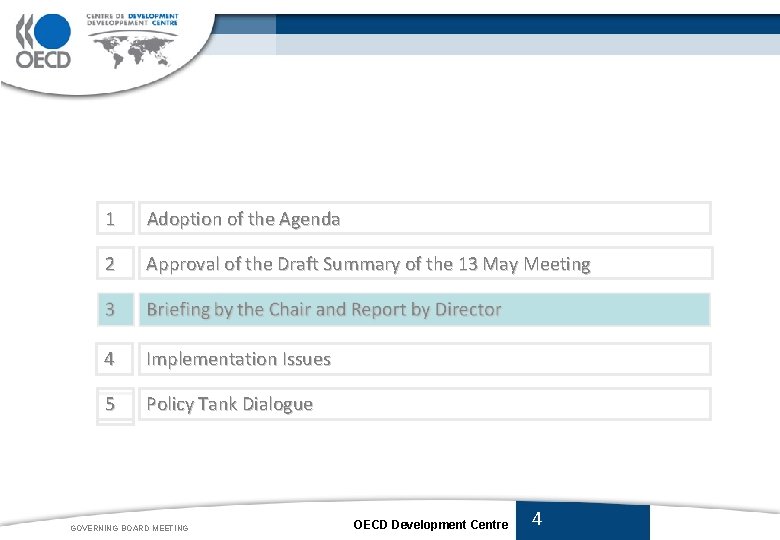 1 Adoption of the Agenda 2 Approval of the Draft Summary of the 13