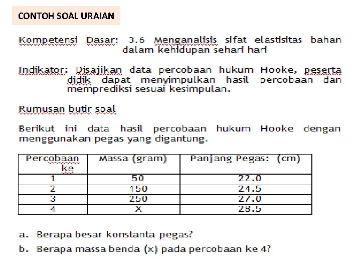 CONTOH SOAL URAIAN 