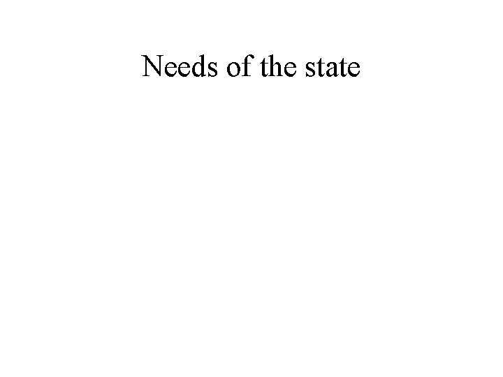 Needs of the state 